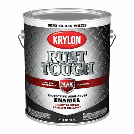 KRYLON Rust Tough Oil-Based Semi-Gloss Rust Control Enamel, White, 1 Gal. K09734008
